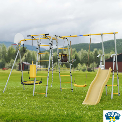 Детский спортивный комплекс для Дачи Romana Fitness-PRO с горкой 900 мм (Комплект №4)