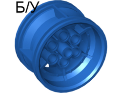 ! Б/У - Wheel 43.2mm D. x 26mm Technic Racing Small, 6 Pin Holes, Blue (56908 / 6006113) - Б/У