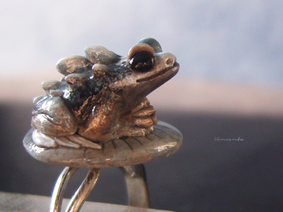 "Каменная Драконья Лягушка", кольцо в стиле фэнтези