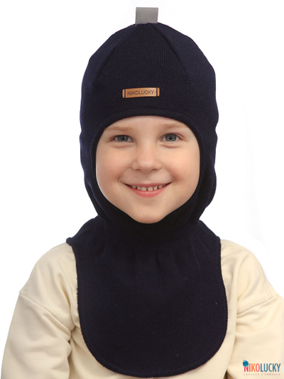 Шапка-шлем 23301-01 х/б подклад, темно-синий р.52-54