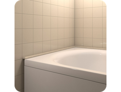 Акриловый плинтус бордюр для ванной BNV ПШ24 12х24х750мм Бежевый левый