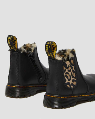 Зимние ботинки Dr. Martens TODDLER 2976 LEOPARD FAUX FUR ROMARIO BLACK