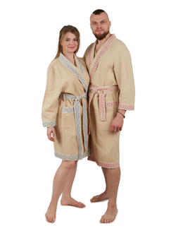 Халат для бани и дома из крапивы "Легкий пар"