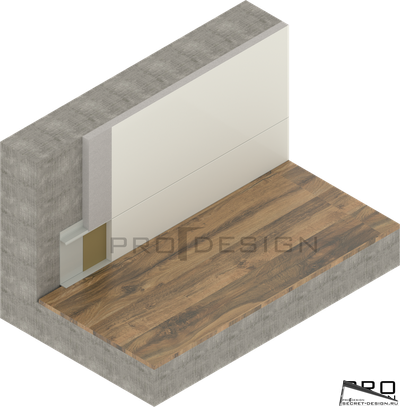 СКРЫТЫЙ ПЛИНТУС PRO DESIGN UNIVERSALE - АНОДИРОВАННЫЙ - ЗОЛОТОЙ