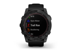 Умные часы Garmin Fenix 7X Sapphire Solar титановый черный DLC с силиконовым ремешком