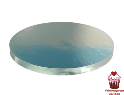 Поднос для торта Серебро. Диаметр 25 см. Высота 2 см.