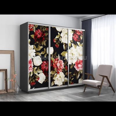 Шкаф-купе Трио-Фото (Пионы) 1800*450*2200