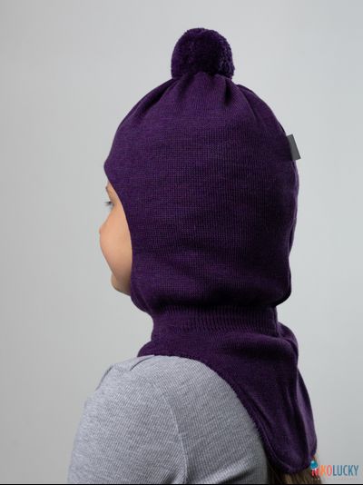 Шапка-шлем 23101-04 с утеплителем, хб подклад, фиолетовый 50-52