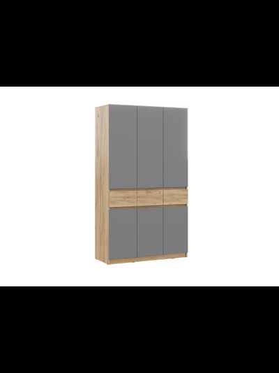 Бостон Лайт Шкаф ШК-003 (3-ств.) Дуб Крафт золотой / Серый шифер