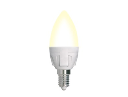 Лампа светодиодная Uniel ЯРКАЯ свеча C37 диммир E14 7W(600lm 240°) 3000K матовая 37x109 LED-C37 7W/3000K/E14/FR/DIM