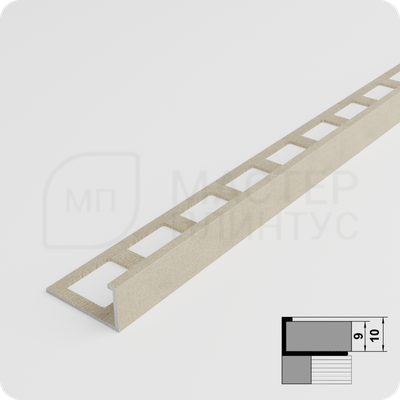 Окантовочный плиточный профиль из алюминия 10 мм. Лука ПК 01 бронза
