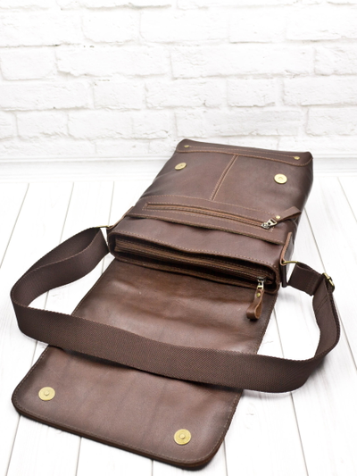 Кожаная мужская сумка Melazzo Premium brown (арт. 
5073-53)
