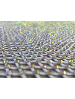 Сетка ТЕПЛО-БЕЛАЯ со стразами AB SS10 ширина 1,3м