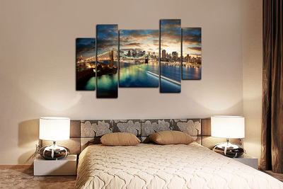 Модульная картина "Блеск ночного города"