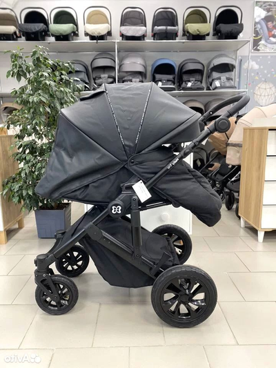 Детская коляска 3 в 1 Farfello Molly Trio Черный (Экокожа)