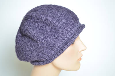 Вязаный берет кепка для женщин с круглым лицом