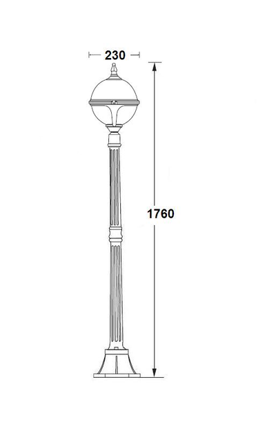 Парковый светильник VENA smoke  (h-176cm)