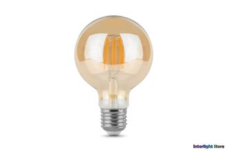 Gauss LED Filament Golden G95 6w 824/827 E27