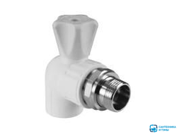 Кран шаровый д/радиатора VALFEX 20-1/2" угловой белый