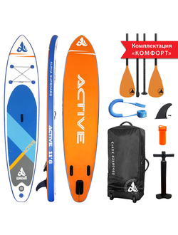Надувная SUP-доска Сапборд Alpha Supboard ACTIVE-11.6 COMFORT BLUE