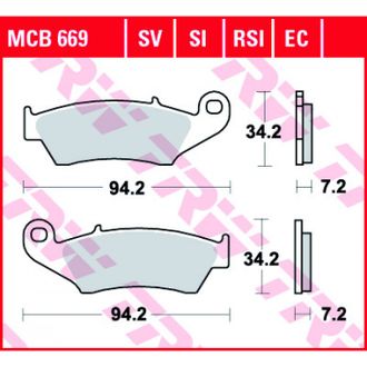 Тормозные колодки TRW MCB669 для Honda // Kawasaki // Suzuki (Organic Allround)