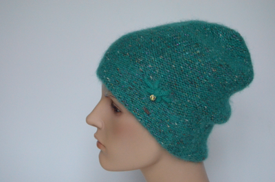 Мятная шапка с бантом Визио 8023