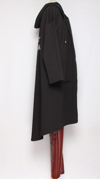 Платье "Капюшон молния асимметрия" чёрное р.52,56, синее 56