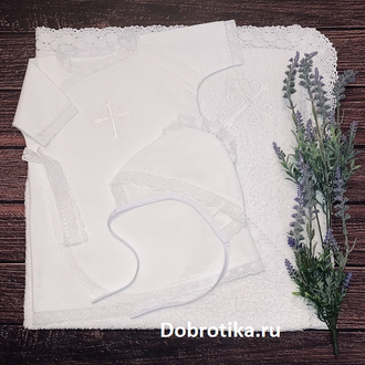 Крестильная рубашка для мальчика модель "Традиция". 100% хлопок,  ткань на выбор - теплая или стандарт, размеры от рождения до 2-х лет, можно вышить любое имя