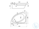 Ванна акриловая асимметричная &quot;Гоа&quot; 150х100 (левосторонняя/правосторонняя) белая