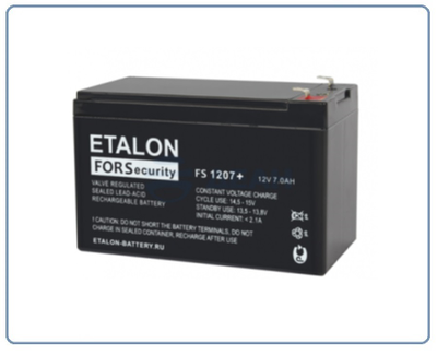 ETALON, Cвинцово-кислотная аккумуляторная батарея серии FS 1207+ (АКБ 12-7)
