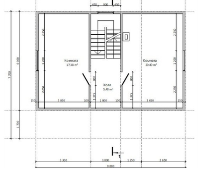 Одноэтажный каркасный дом с мансардой с тремя спальнями 110м² (SK12)