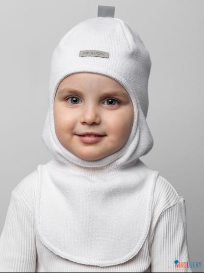 Шапка-шлем 23301-01 х/б подклад, белый 44-46