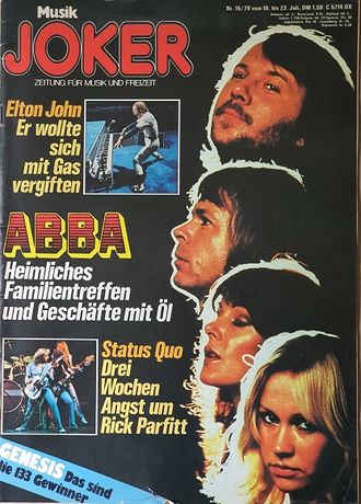 Music Joker Magazine July 1978 Abba, Elton John, Иностранные музыкальные журналы, Intpressshop