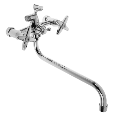 Cмеситель для ванны и душа,с двумя рукоятками, Латунь, Хром, Accoona A7381