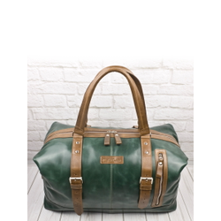 Кожаная дорожная сумка Campora Premium dark green (арт. 
4019-11)
