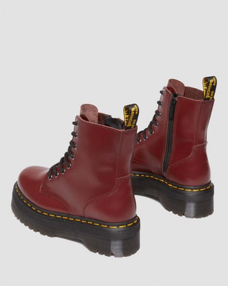 Ботинки Dr Martens 1460 Jadon Smooth на толстой подошве бордовые