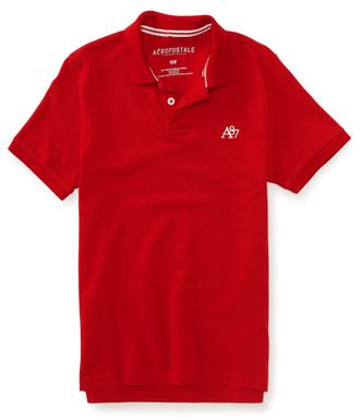 Поло Aeropostale A87 Solid Logo Piqué Polo Красный (Витрина)