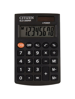 Калькулятор карманный CITIZEN SLD200NR (98х60 мм), 8 разрядов, двойное питание, SLD-200NR