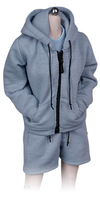 Женский спортивный костюм, набор из 3 предметов (голубой) - 1/6 - Cool street fashion sports style hooded sweater vest shorts three-piece suit  (SA023A) - SA Toys