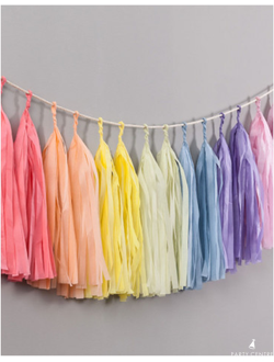 Гирлянда тассел в радужной палитре