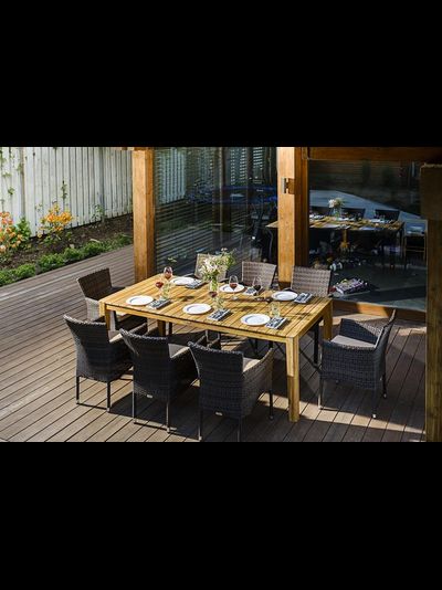 Обеденный комплект Aura 215 см на восемь персон с креслами