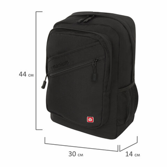 Рюкзак GERMANIUM "S-09" универсальный, с отделением для ноутбука, уплотненная спинка, черный, 44х30х14 см, 226956