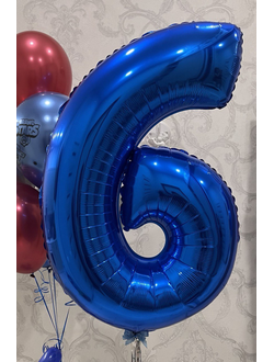 Шар-цифра 102 см с гелием Синий