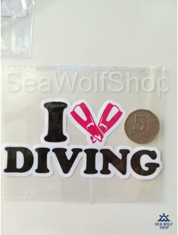 Наклейка сувенир оракал Надпись Дайвинг №46