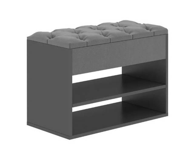 Тумба для обуви "Дэния" 0,67м (Антрацит/ ТС) ЛДСП+Ткань