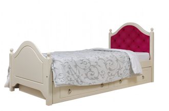Кровать с мягким изголовьем с ящиками КАЯ 2 из массива сосны 80/90 х 190/200 см