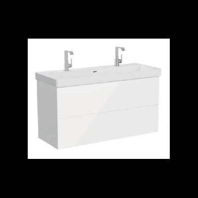 Шкаф Vitra Metropole Pure с раковиной, c 2 ящиками, с подсветкой в верхнем ящике, 120 см, цвет глянцевый белый, 67334