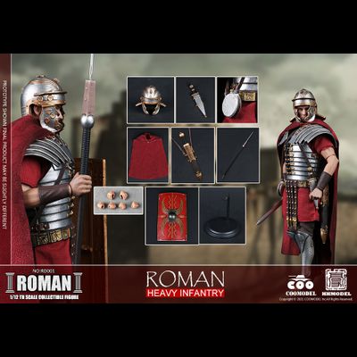 Римский легионер - КОЛЛЕКЦИОННАЯ ФИГУРКА 1/12 ROMAN - HEAVY INFANTRY (RO001) - COOMODEL x HHMODEL