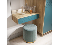 Тумба подвесная Велламо ВО-08 блэквуд ячменный/морская волна