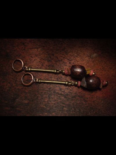 Благотворительность. Бохо-серьги &quot;Посох Лешего&quot;